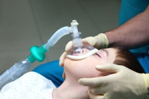 child receiving nitrous oxide